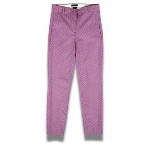 J.CREW Women's Pink Houndstooth Pants Cameron High Rise Ankle Size 4T